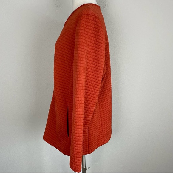 Chico's Rust Quilted Knit Zip jacket 3 - Picture 6 of 8